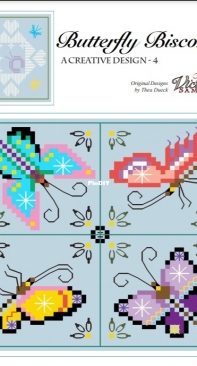 The Victoria Sampler 004CR A Creative Design - 4 - Butterfly Biscornu