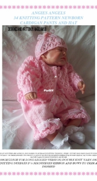 Angies Angels - 34 - Newborn-Reborn  Frilly Edge Cardigan Pants & Hat (k)