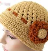 Flapper Hat With Looped Flower - Citystyle Crochet - No. 26
