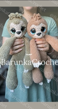 Barunka Crochet - Daniela - Sloth - Paresseux - Faultier - Leňochod - Lajhar - German, French, Slovak and Hungarian
