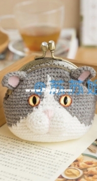 New Mommy Handmade DIY - Su Su Jie Jia - Susans Family - SA840 - Cute Pet Metal Frame Kiss Lock Purse - Blue White British Shorthair - Chinese - Free