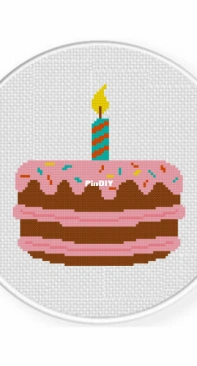 Daily Cross Stitch - Fun Birthday Cake