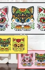 SO-OP78 - Three Cats Sugar Skull XSD