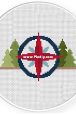 Daily Cross Stitch - Forest Compass