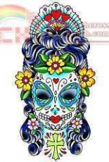 Rockabilly Sugar Skull by Cathy Davidson