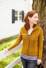 Reverb Fitted Cardigan with Cables by Tanis Lavallee - Russian