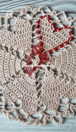 Crochet doily with hearts - for Valentine day