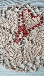 Crochet doily with hearts - for Valentine day