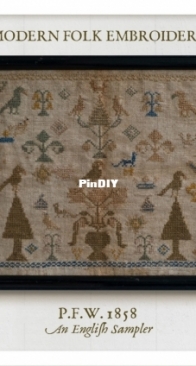 Modern Folk Embroidery PFW 1858 An English Sampler  XSD + PCS