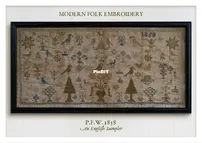 Modern Folk Embroidery PFW 1858 An English Sampler  XSD + PCS