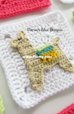 Marias Blue Crayon - Maria Lynn Weaber - Llama Granny Square - Free