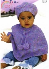 Sirdar Tiny Totes 1513 - Poncho and Beret - English