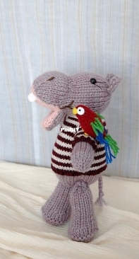 Pirate Hippo by Barbara Prime - Barbara Prime - Fuzzy Mitten