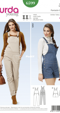 Burda Young 6599 - Overalls