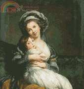 Artecy Cross Stitch - Vigee LeBrun with her Daughter  by Marie Vigee LeBrun