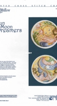 The Vermillion Stitchery S285 Sun and Moon Dreamers by Donna Vermillion Giampa XSD
