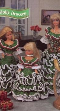 Annies Attic - Annies Fashion Doll Crochet Club - Inez Collins - Miss Holly Dresses