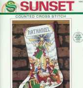 Sunset 18343 - Stained Glass Nativity Stocking