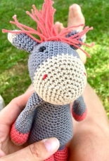 grey crochet  donkey