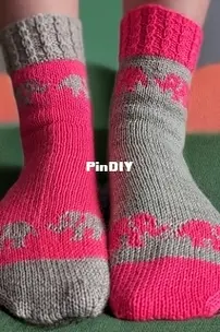 Elephant Crossing Socks by Ruth Mills - millsandthewhip - Free