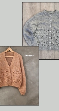 Evina cardigan and Evina Cardigan Crewneck by Heidi Pettersen