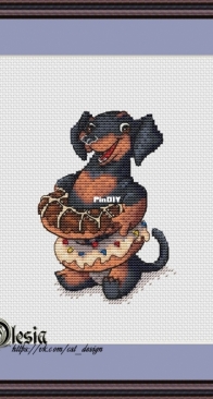 Dachshund With Donuts by Olesya Gavrilova / Олеся Гаврилова