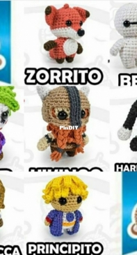 Stu-Productos - Salvador Eduardo Baeza Tovar - Many free patterns: Beymax, Chewbacca, Viking, Joker, Harley Queen, Little Prince and Fox - Spanish - Free