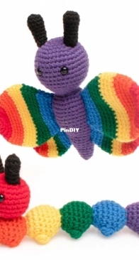 Wayward Pineapple Creations - Julia Simpson - Rainbow Butterfly and Baby Caterpillar - English