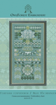 Owl Forest Embroidery 0135-YY-E - Blue Hydrangea
