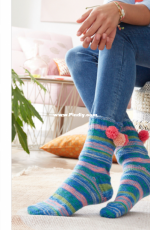 Schachenmayr-R0334B-Socks with pompons-Free.