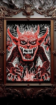 Raven Stitch Craft - Demon Woodcut by Raven Coven