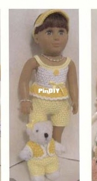 AnDees Memories - 21 Crocheted outfits for 18 inch dolls