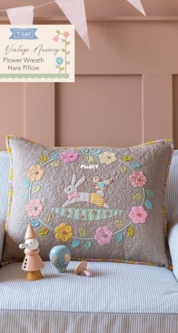 Tilda Fabrics - The Vintage Nursery - Flower Wreath-Hare Pillow - Free