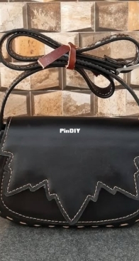 Echopic - Leather Crossbody Bag Pattern - 69 -  (Fig Leaf)
