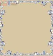 Nappe Vaiselle Bleue -  Le Bonheur des Dames -6016