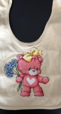bib pink bear