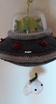 Flying Saucer with Alien and Cow