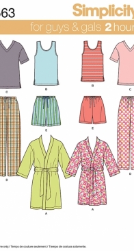 Simplicity no.1563 - Females and Males Sleepwear - English and Spanish