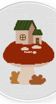 Daily Cross Stitch - House on Mushroom