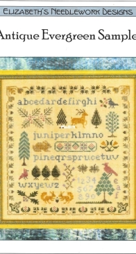 Elizabeths Needlework Designs - Antique Evergreen Sampler