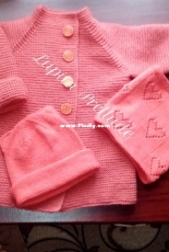 Girls jacket, neck warmer  and hat
