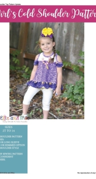 Ellie and Mac - Cold Shoulder Top - Sizes 2T - 14 Years