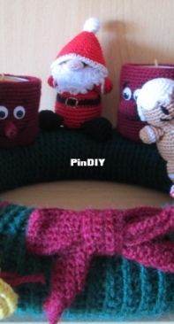 Funny Christmas wreath with electrical candles