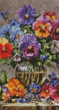 Chimera- Pansies in vase
