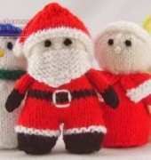 Mini Christmas Characters. Santa, Snowman, Elf by Knitting by Post