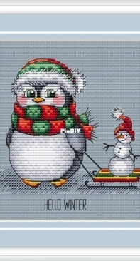 Green Terrace - Penguin With Sled by Anna Petunova