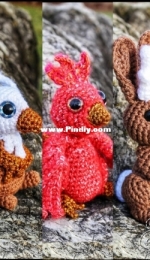 Crafty Intentions - Megan Lapp - 5 Cute Critters Set 3 - Dragon Griffin Jackalope Pheonix and Unicorn