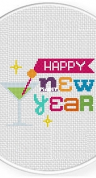Daily Cross Stitch - New Year Martini