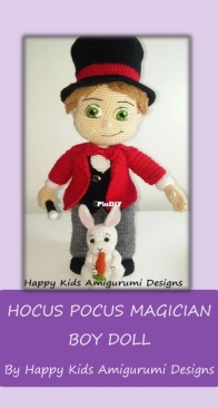 Happy Kids Amigurumi Designs - Hocus Pocus Magician Boy Doll - Portuguese translated