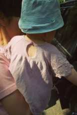 little girl dress top with lace pattern